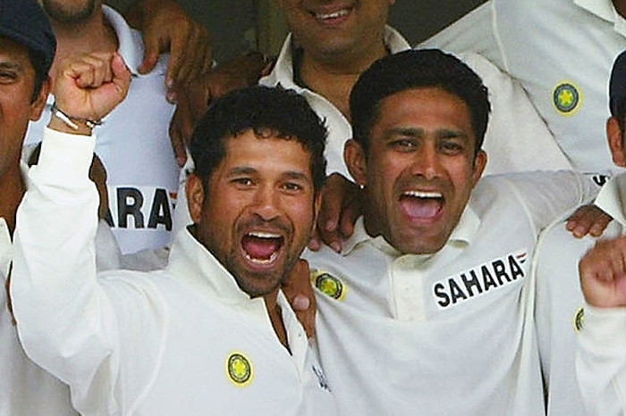 sachin tendulkar with kumble