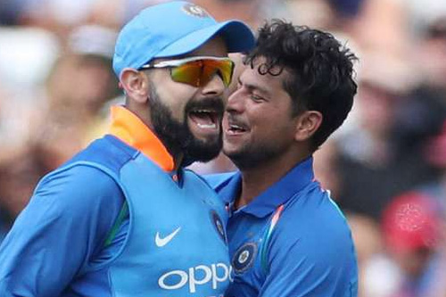 virat kohli with kuldeep yadav